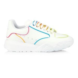 NWT Alexander McQUEEN Women's Court Multicolor Low Top Sneakers White Size 5